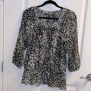 Apt. 9 Women's Black and white Animal Print Blouse